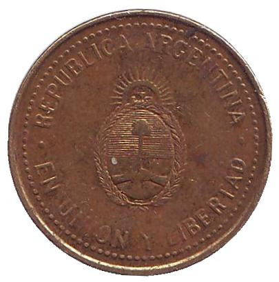 Монета 10 сентаво. 2010 год, Аргентина. Монета 10 сентаво. 2010 год, Аргентина.