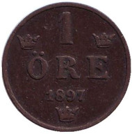 Монета 1 эре. 1897 год, Швеция. Монета 1 эре. 1897 год, Швеция.