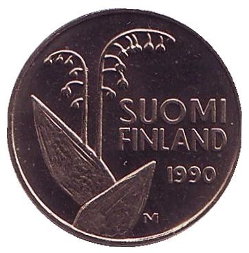 Монета 10 пенни. 1990 год, Финляндия. UNC. Монета 10 пенни. 1990 год, Финляндия. UNC.