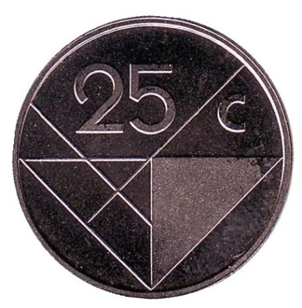 Монета 25 центов. 1990 год, Аруба. UNC.