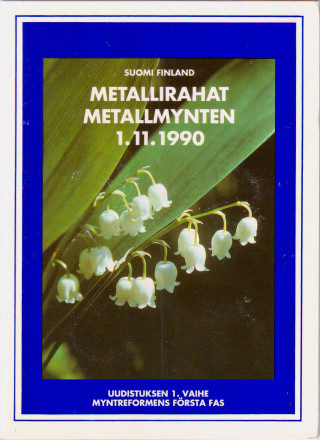 Набор монет Финляндии в буклете (4 шт.). 1990 год, Финляндия. Тип 2.