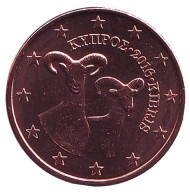 Монета 5 центов. 2016 год, Кипр. Монета 5 центов. 2016 год, Кипр.