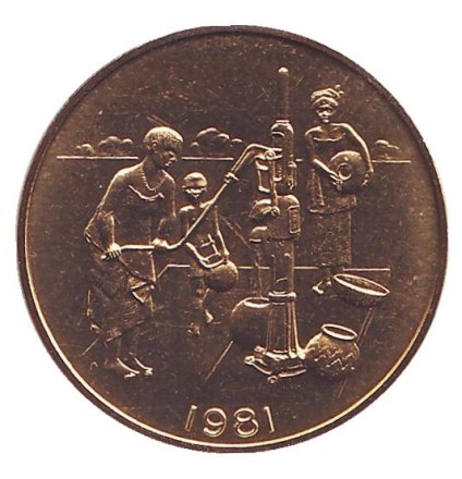 Монета 10 франков. 1981 год, Западные Африканские Штаты. Новый тип. (Essai. Пробная монета)