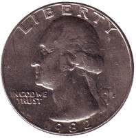 Вашингтон. Монета 25 центов. 1982 (P) год, США.