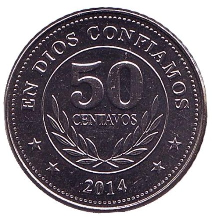 Монета 50 сентаво. 2014 год, Никарагуа. UNC. Горы-вулканы. Монета 50 сентаво. 2014 год, Никарагуа. UNC. Горы-вулканы.