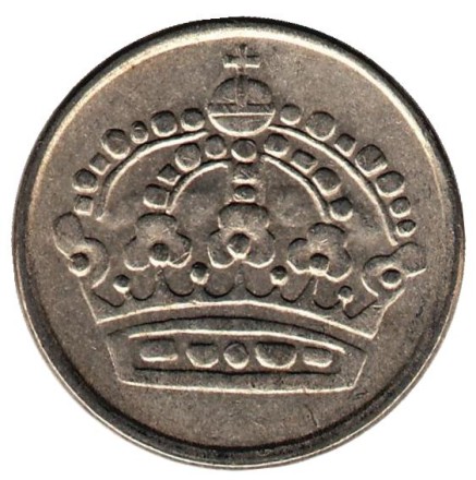 Монета 25 эре. 1954 год, Швеция.