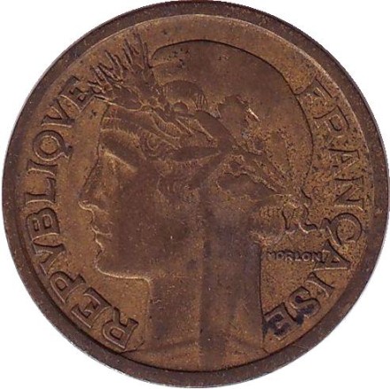 Монета 1 франк. 1939 год, Франция.