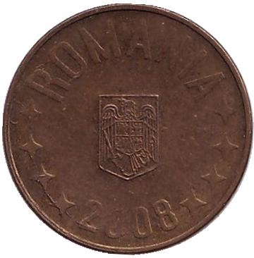 Монета 1 бан. 2008 год, Румыния.