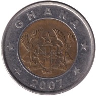 Монета 1 седи. 2007 год, Гана. Весы. Монета 1 седи. 2007 год, Гана. Весы.