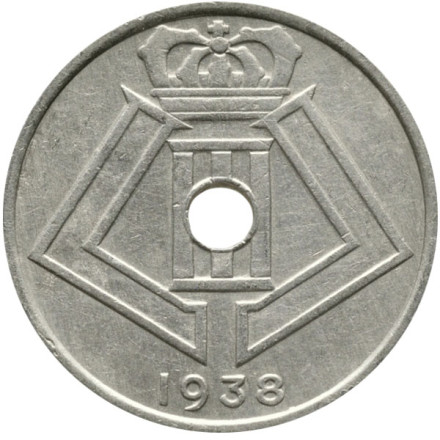 Монета 25 сантимов. 1938 год, Бельгия. (Belgique-Belgie) Монета 25 сантимов. 1938 год, Бельгия. (Belgique-Belgie)