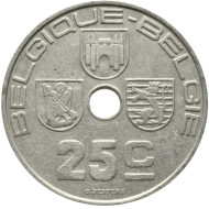 Монета 25 сантимов. 1938 год, Бельгия. (Belgique-Belgie) Монета 25 сантимов. 1938 год, Бельгия. (Belgique-Belgie)