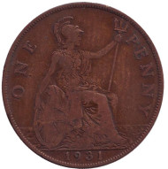 Монета 1 пенни. 1931 год, Великобритания. Монета 1 пенни. 1931 год, Великобритания.
