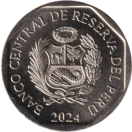 Монета 1 соль. 2024 год, Перу. Культура Моче. Серия "Керамика доколумбового периода".