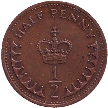 Монета 1/2 пенни. 1983 год, Великобритания.
