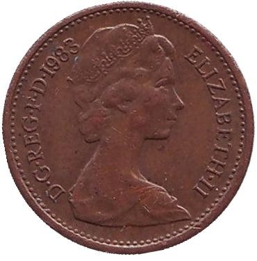 Монета 1/2 пенни. 1983 год, Великобритания. Монета 1/2 пенни. 1983 год, Великобритания.