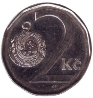 Монета 2 кроны. 2009 год, Чехия. Монета 2 кроны. 2009 год, Чехия.