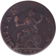 Монета 1 фартинг. 1775 год, Великобритания. Георг III. Монета 1 фартинг. 1775 год, Великобритания. Георг III.