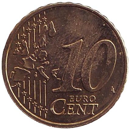 Монета 10 центов. 2004 год, Бельгия. Монета 10 центов. 2004 год, Бельгия.
