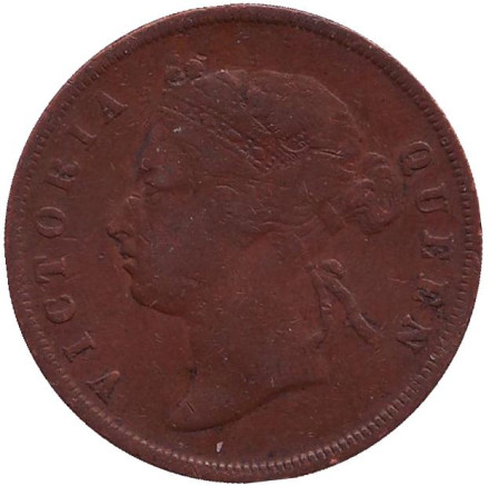 Монета 1 цент. 1887 год, Стрейтс-Сетлментс.