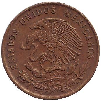 Монета 1 сентаво. 1963 год, Мексика.