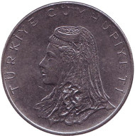 Монета 50 курушей. 1979 год, Турция. Невеста. Монета 50 курушей. 1979 год, Турция. Невеста.