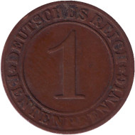 Монета 1 рентенпфенниг. 1923 год (F), Веймарская республика. Монета 1 рентенпфенниг. 1923 год (F), Веймарская республика.