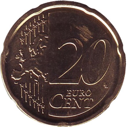 Монета 20 центов. 2009 год, Сан-Марино. Монета 20 центов. 2009 год, Сан-Марино.