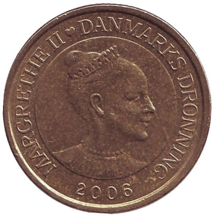 Монета 20 крон. 2006 год, Дания. Колокольня Королевского дворца. Грастен. Монета 20 крон. 2006 год, Дания. Колокольня Королевского дворца. Грастен.