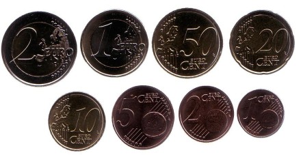 Набор монет евро (8 шт). 2016 год, Нидерланды. 