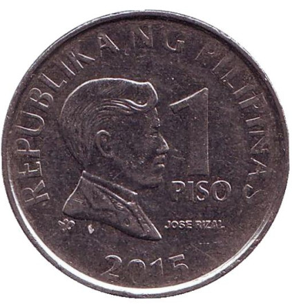 Монета 1 песо. 2015 год, Филиппины.