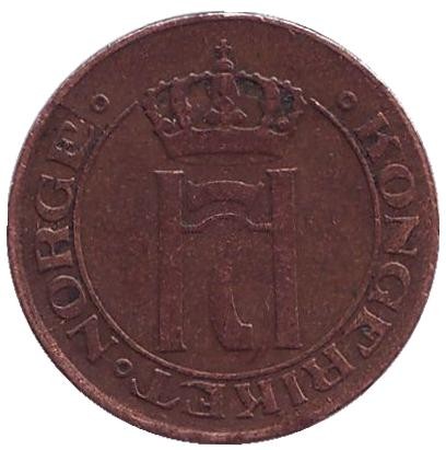 Монета 1 эре. 1922 год, Норвегия.