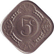 Монета 5 центов. 1940 год, Нидерланды. Монета 5 центов. 1940 год, Нидерланды.