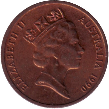 Монета 1 цент. 1990 год, Австралия. Карликовый летучий кускус. Монета 1 цент. 1990 год, Австралия. Карликовый летучий кускус.