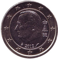 Монета 1 евро. 2012 год, Бельгия. Монета 1 евро. 2012 год, Бельгия.