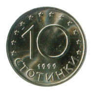 Монета 10 стотинок. 1999 год, Болгария. UNC. Монета 10 стотинок. 1999 год, Болгария. UNC.