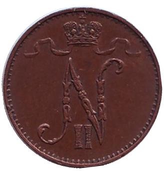 Монета 1 пенни. 1895 год, Финляндия в составе Российской Империи. Монета 1 пенни. 1895 год, Финляндия в составе Российской Империи.