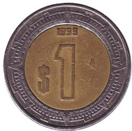 Монета 1 песо. 1999 год, Мексика. Монета 1 песо. 1999 год, Мексика.