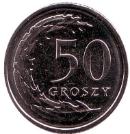 Монета 50 грошей. 2014 год, Польша. Монета 50 грошей. 2014 год, Польша.