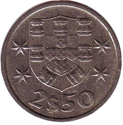 Монета 2,5 эскудо. 1985 год, Португалия.