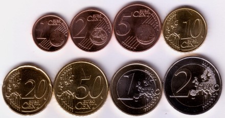 Набор монет евро Франции. (8 шт.), 2021 год. Набор монет евро Франции. (8 шт.), 2021 год.