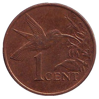 Монета 1 цент. 2016 год, Тринидад и Тобаго. Колибри.