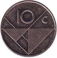 Монета 10 центов. 1993 год, Аруба. Монета 10 центов. 1993 год, Аруба.