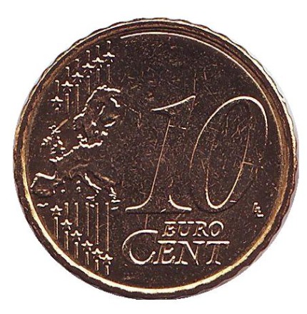 Монета 10 центов. 2016 год, Кипр. Монета 10 центов. 2016 год, Кипр.