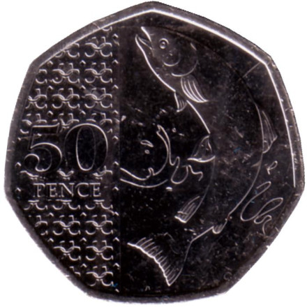 Монета 50 пенсов. 2023 год, Великобритания. Новый тип.
