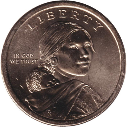 Монета 1 доллар. 2024 год (P), США. Сакагавея. Закон о гражданстве индейцев.