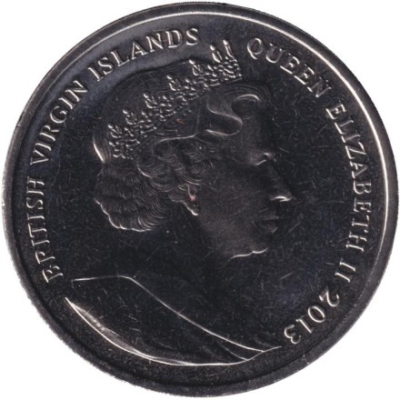 Монета 1 доллар. 2013 год, Британские Виргинские острова. Крестины Принца Джорджа Кембриджского.