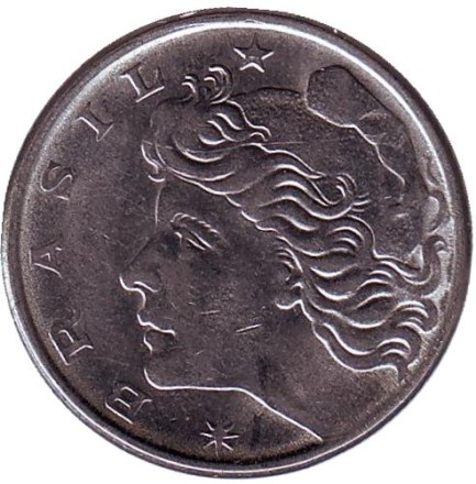 Монета 10 сентаво. 1976 год, Бразилия. Промышленные предприятия.