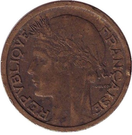 Монета 1 франк. 1940 год, Франция. Монета 1 франк. 1940 год, Франция.