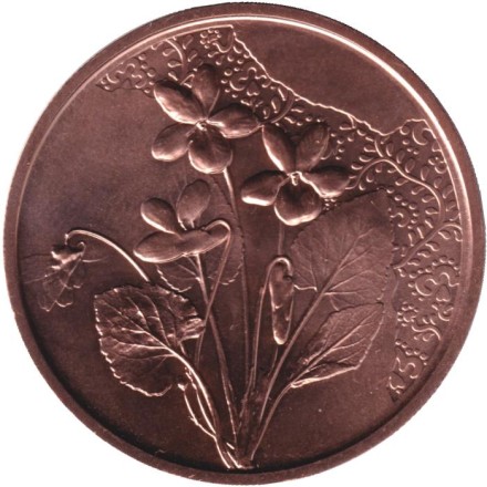 Монета 10 евро. 2024 год, Австрия. Язык цветов. Фиалка.