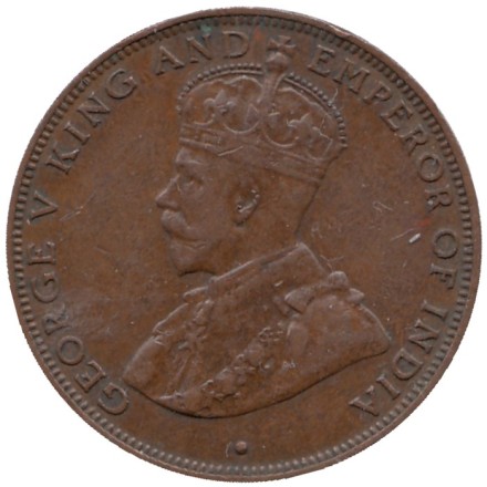 Монета 1 цент. 1934 год, Гонконг. (Британская колония). 
